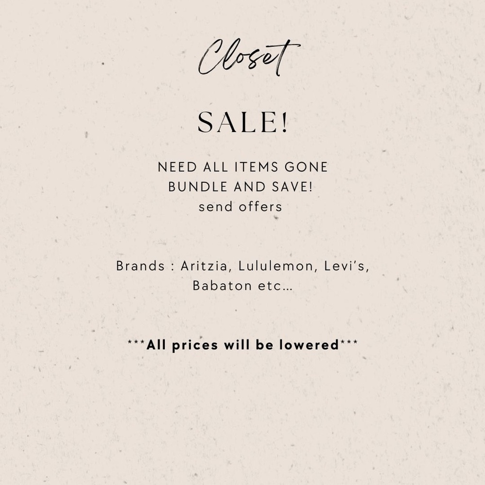 Sale - Aritzia, Lululemon, Denim Forum, Babaton etc.